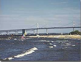 photo of Sandy Point beach and Bridge